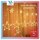 Star Curtain Light Fairy String Lampu Christmas Lamp 星星窗帘灯