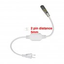 EU Plug For 220V LED Strp Light 2 Pin 5mm Adapter Support 30M