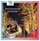 IP67 20M Black Wire Flash Bubble Light Chain Stars Fairy Lamp WW