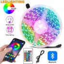 5M USB RGB LED Strip Light With Remote Bluetooth Double Side Tap