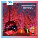 Black Wire LED Fairy Light Flash Bubble Chain Stars Lampu Red