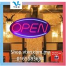 LED Neon Business OPEN Sign Wall Light Lampu Kedai