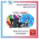 12V 5Meter IP65 RGB5050 LED Strip Light & Sticker Remote Adapter
