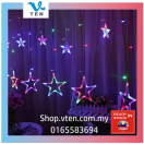 Star Curtain Icicle Light Fairy String Christmas Lighting Lampu