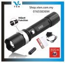 Rechargeable Bright LED Torch Light CREE Zoomable Flashlight 手电筒