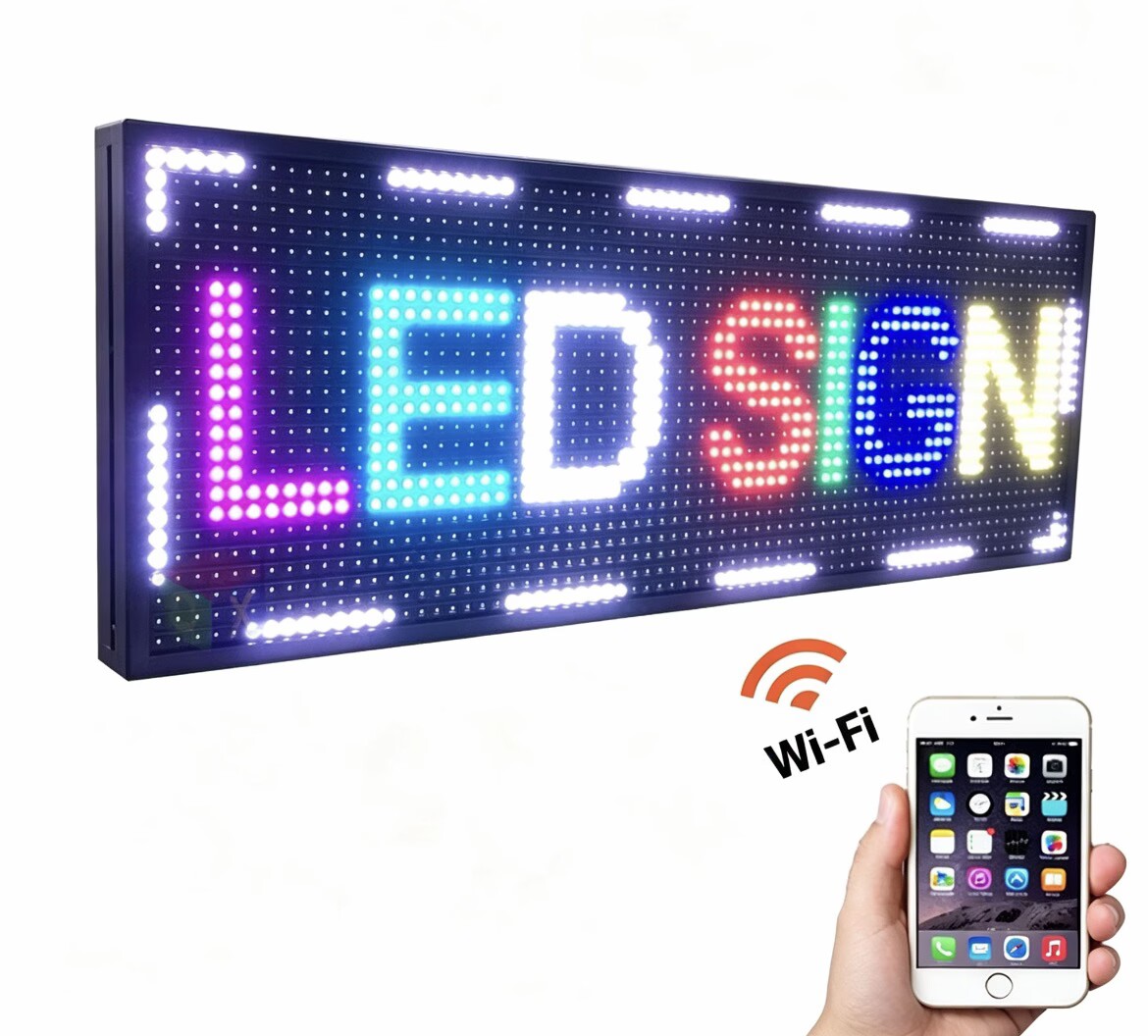 WIFI Waterproof Full Color LED Signboard Display With 41x137cm